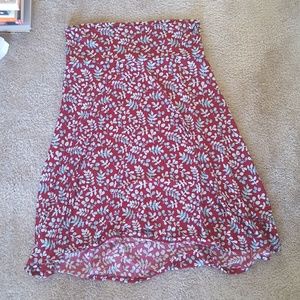 LuLaRoe Maroon and Teal Skirt
